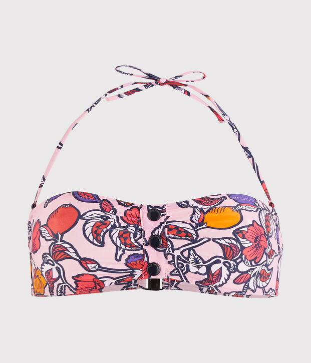 Haut de maillot de bain &eacute;coresponsable femme rose/multicouleur