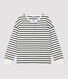 T-shirt marinière col tunisien en coton Femme
