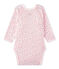 Body naissance fille manches longues imprimé rose VIENNE/blanc MULTICO