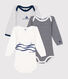 Lot de 3 bodies manches longues en coton bébé