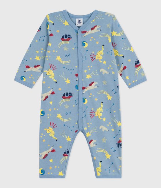 Pyjama bébé en coton sans pieds imprimé bleu ADRIATIC/ MULTICO