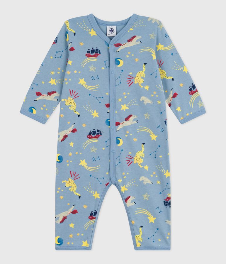 Pyjama b&eacute;b&eacute; en coton sans pieds imprim&eacute; bleu ADRIATIC/ MULTICO