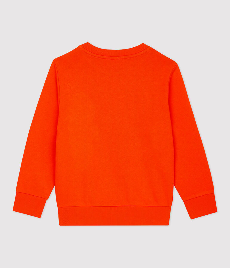 Sweatshirt en molleton enfant gar&ccedil;on orange CAROTTE