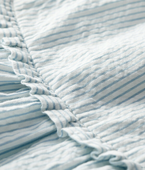 Robe sans manches bébé fille rayée blanc MARSHMALLOW/bleu ACIER