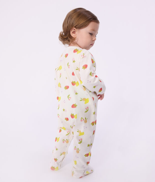 Pyjama b&eacute;b&eacute; en coton imprim&eacute; fruits blanc/multicouleur