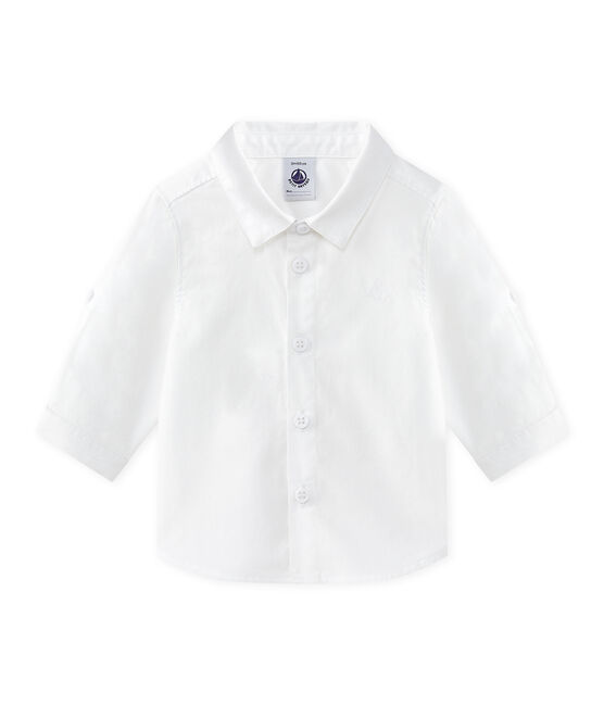 Chemise Bebe Garcon Manches Retroussables Ecume Petit Bateau