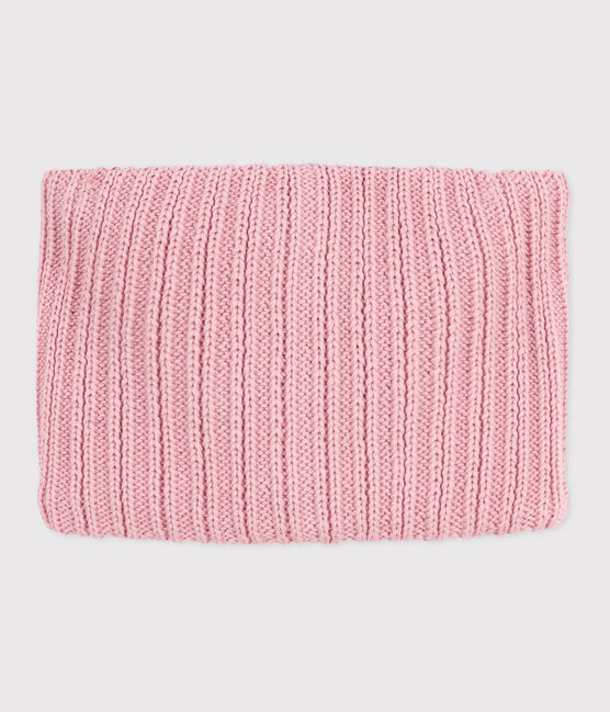 Snood enfant en tricot doublé en polaire rose CHARME