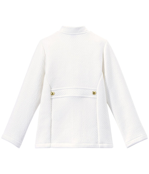 Manteau fille en tubique matelass&eacute; blanc