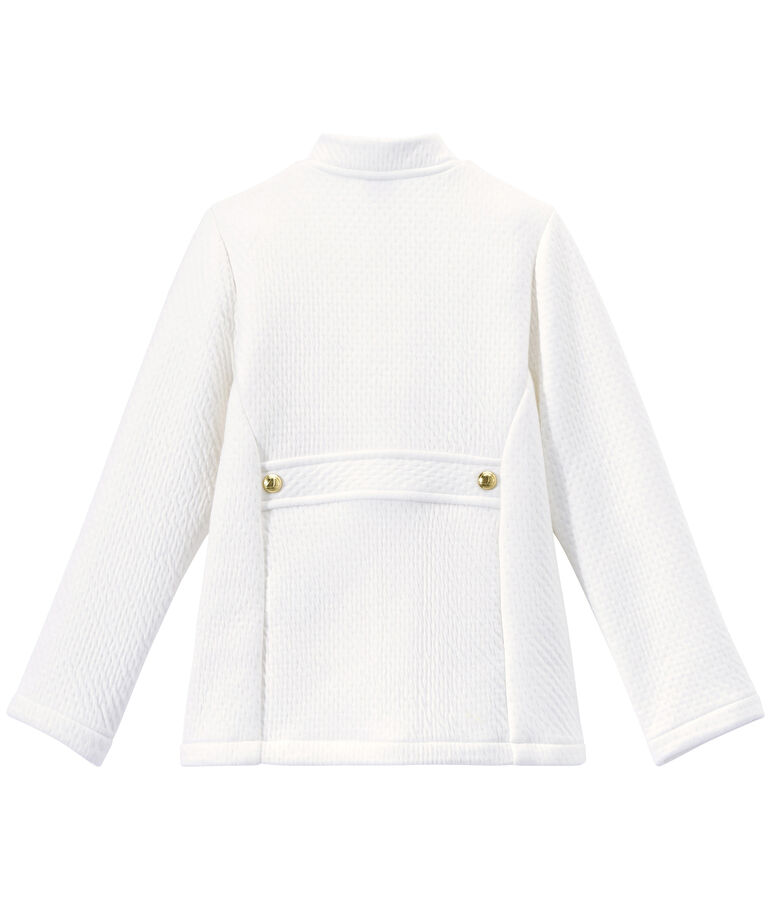Manteau fille en tubique matelass&eacute; blanc MARSHMALLOW