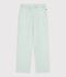 Pantalon enfant en coton lin vert clair