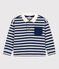 Polo rayé manches longues en coton enfant garçon bleu MEDIEVAL/ FUMEE