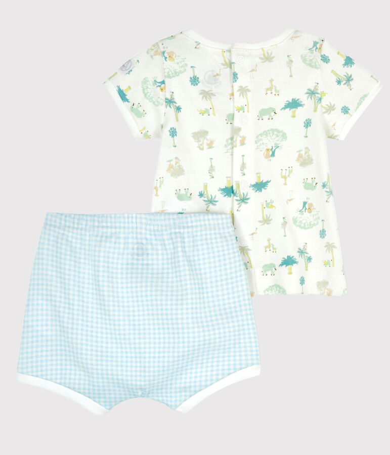 Ensemble 2 pi&egrave;ces b&eacute;b&eacute; gar&ccedil;on blanc MARSHMALLOW/blanc MULTICO