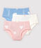 Lot de 3 culottes tailles hautes cœur petite fille en coton biologique variante 1