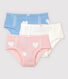Lot de 3 culottes tailles hautes cœur petite fille en coton biologique