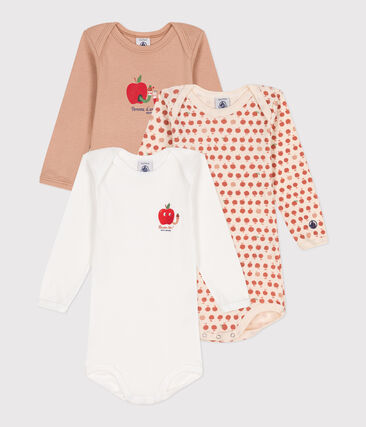 Lot de 3 bodies manches longues en coton bébé