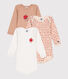 Lot de 3 bodies manches longues en coton bébé