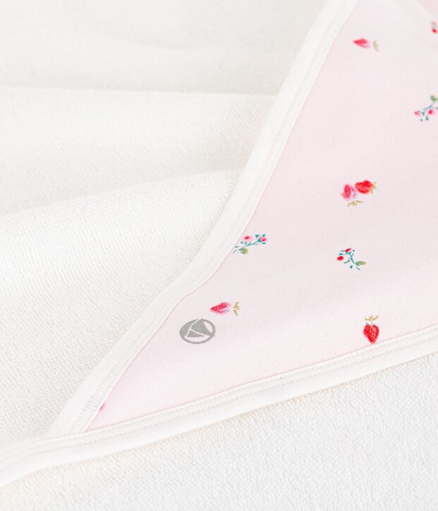Carr&eacute; de bain b&eacute;b&eacute; en coton rose/multicouleur