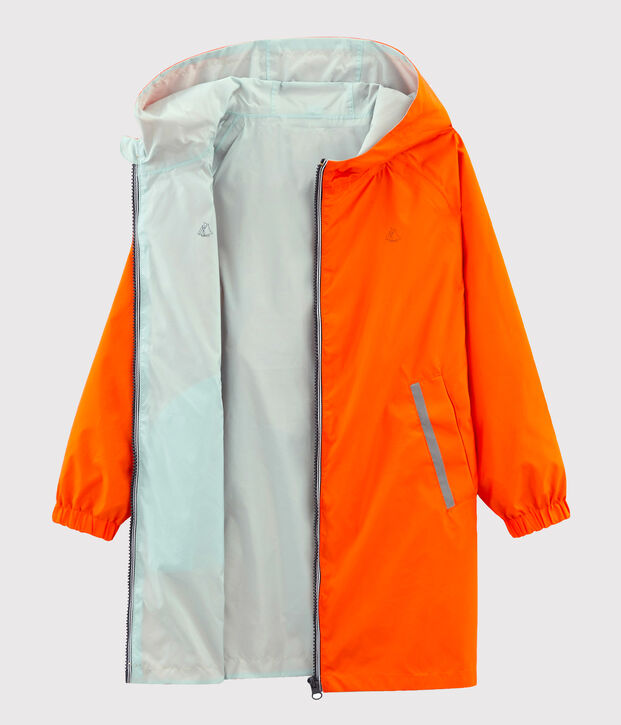 Coupe-vent r&eacute;versible enfant mixte orange/bleu