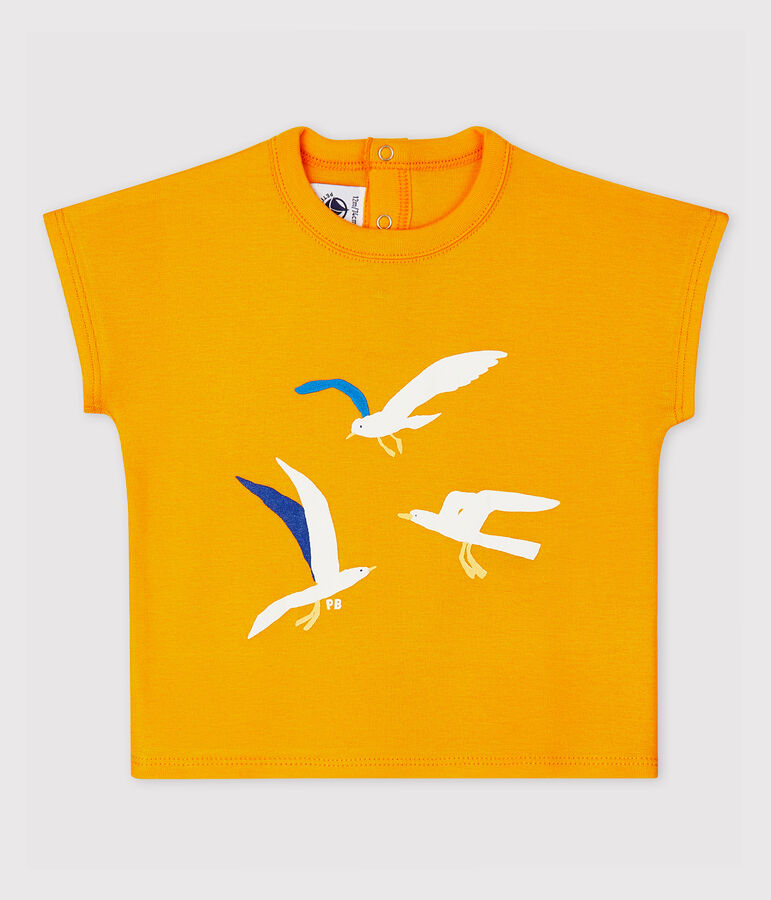Tee-shirt manches courtes en coton b&eacute;b&eacute; gar&ccedil;on. jaune TEHONI