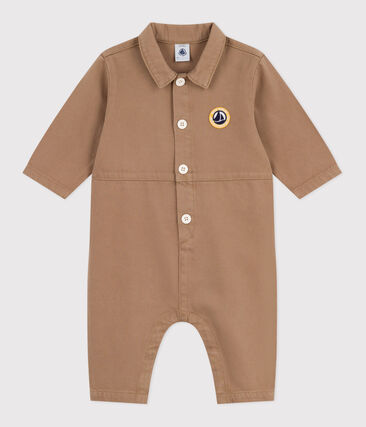 Combinaison longue bébé en coton uni, style pompiste