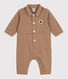 Combinaison longue bébé en coton uni, style pompiste