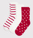 3 paires de chaussettes enfant en coton imprimé cœurs