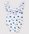 Maillot de bain 1 pièce écoresponsable bébé fille blanc MARSHMALLOW/blanc MULTICO