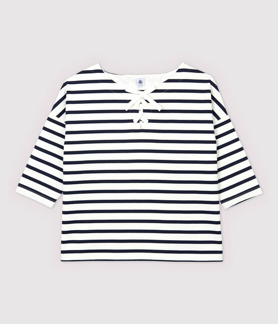 Marinière Femme blanc MARSHMALLOW/bleu SMOKING