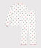 Pyjama femme en coton boutonné imprimé cœurs blanc MARSHMALLOW/blanc MULTICO