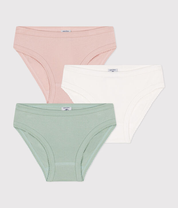 Lot de 3 culottes unies en coton enfant multicouleur