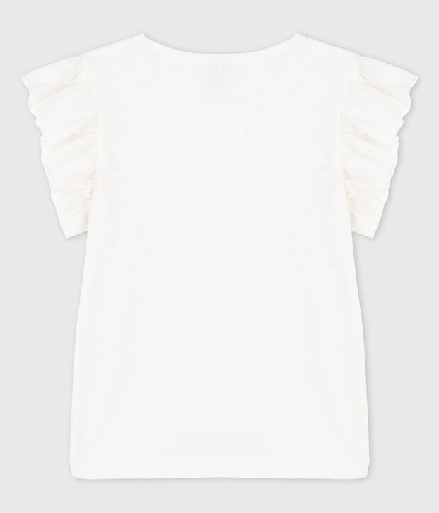 T-shirt manches courtes en coton enfant fille blanc