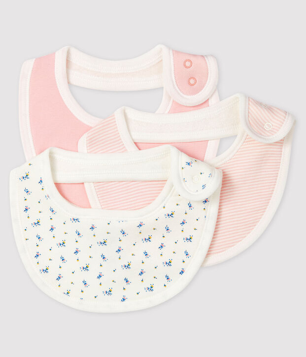 Lot de 3 bavoirs b&eacute;b&eacute; en c&ocirc;te multicouleur