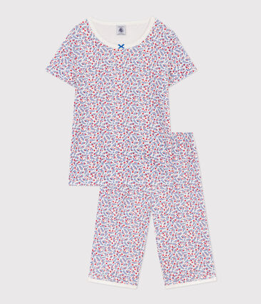 Pyjacourt fleurs en coton petite fille