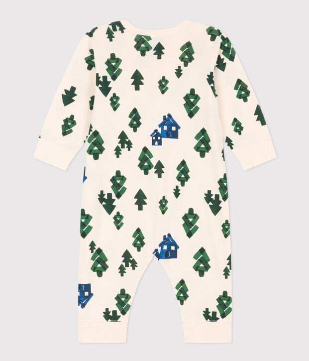 Pyjama b&eacute;b&eacute; sans pieds en coton &eacute;cru/multicouleur