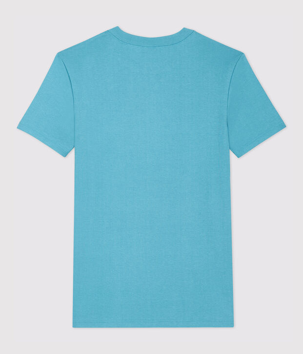 T-shirt col rond iconique en coton Femme bleu
