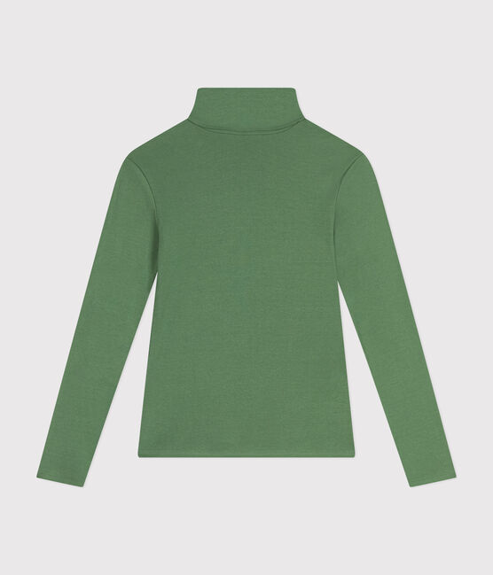 Tee-shirt l'Iconique Col roulé en coton femme vert PALMERAIE