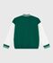 Veste teddy enfant en coton uni vert EVERGREEN/ MILK