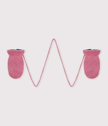 Moufles bébé en tricot unies doublées polaire