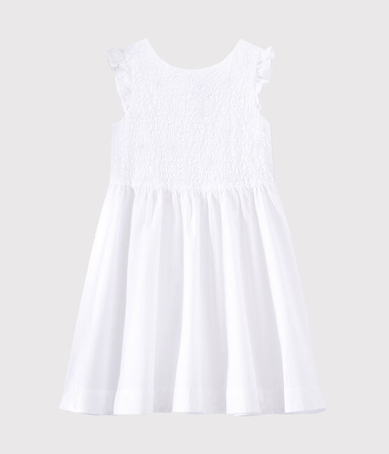 Robe de cérémonie fille blanc ECUME