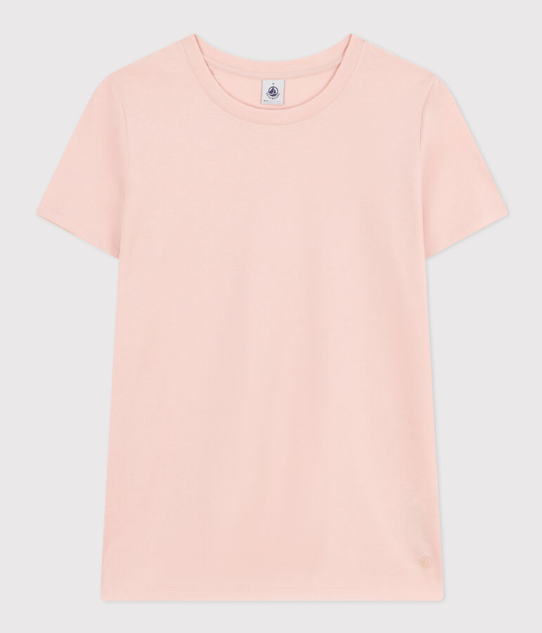 Tee-shirt LE DROIT col rond en coton Femme rose SALINE