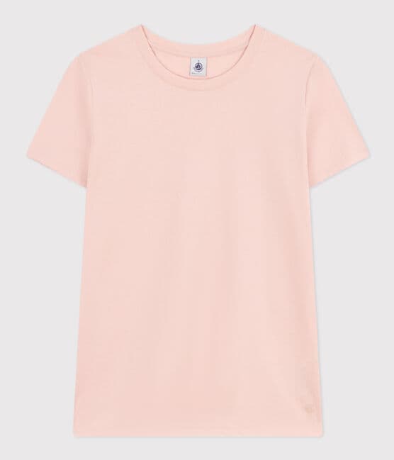 Tee-shirt LE DROIT col rond en coton Femme rose SALINE