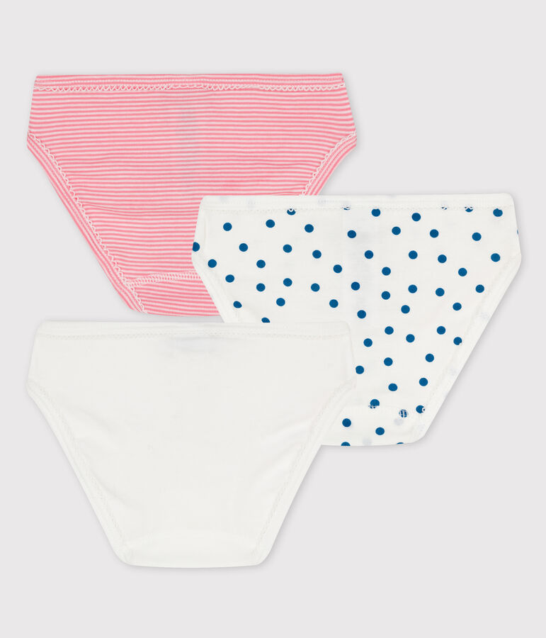 Lot de 3 culottes imprim&eacute; c&oelig;ur petite fille en coton multicouleur