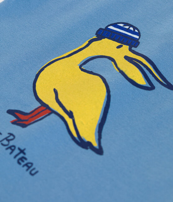 T-shirt bébé en coton à manches courtes uni bleu ALASKA