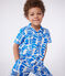 Chemise enfant en coton manches courtes imprimée bleu MARSHMALLOW/ PORCELANA