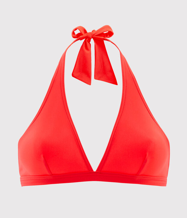 Haut de maillot de bain uni femme rose