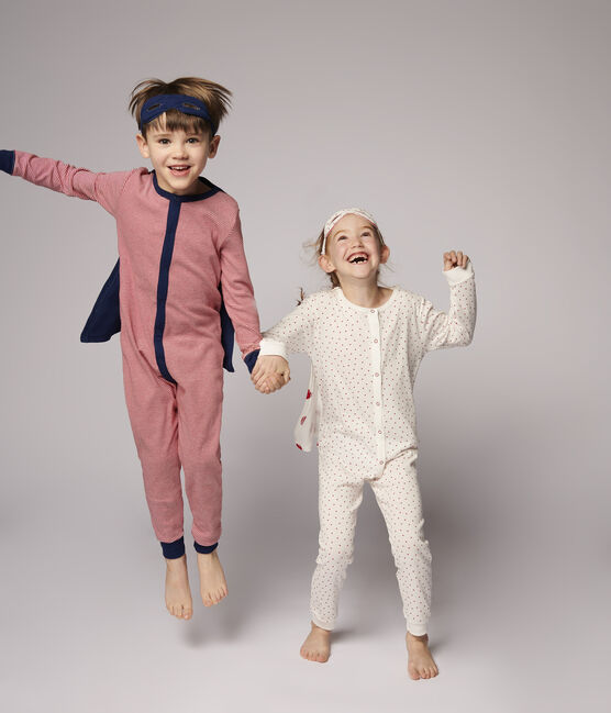 Combinaison déguisement super-héros petit garçon en coton rouge TERKUIT/blanc MARSHMALLOW