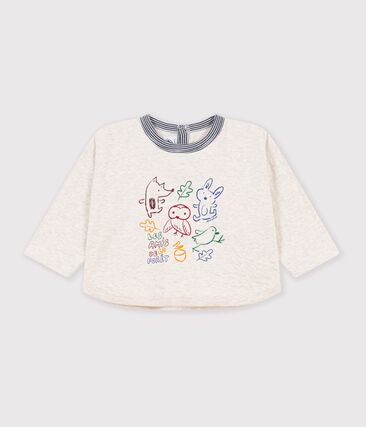 Tee-shirt bébé en coton manches longues uni à motif