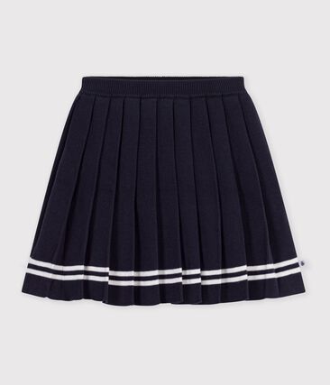 Jupe plissée courte enfant en maille de coton unie