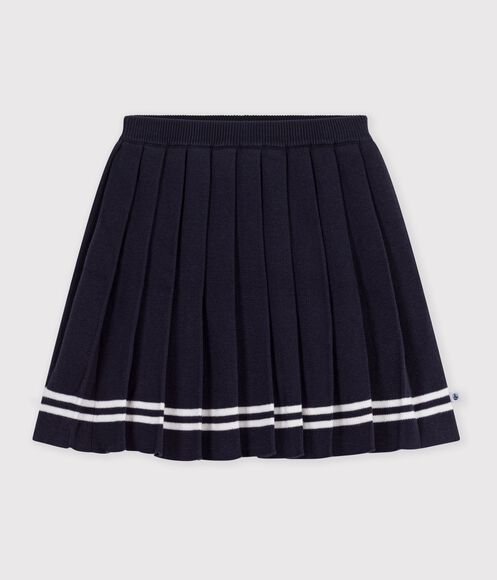 JUPE PLISSÉE COURTE ENFANT EN MAILLE DE COTON UNIE