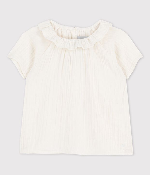 Blouse en gaze de coton bio b&eacute;b&eacute; blanc
